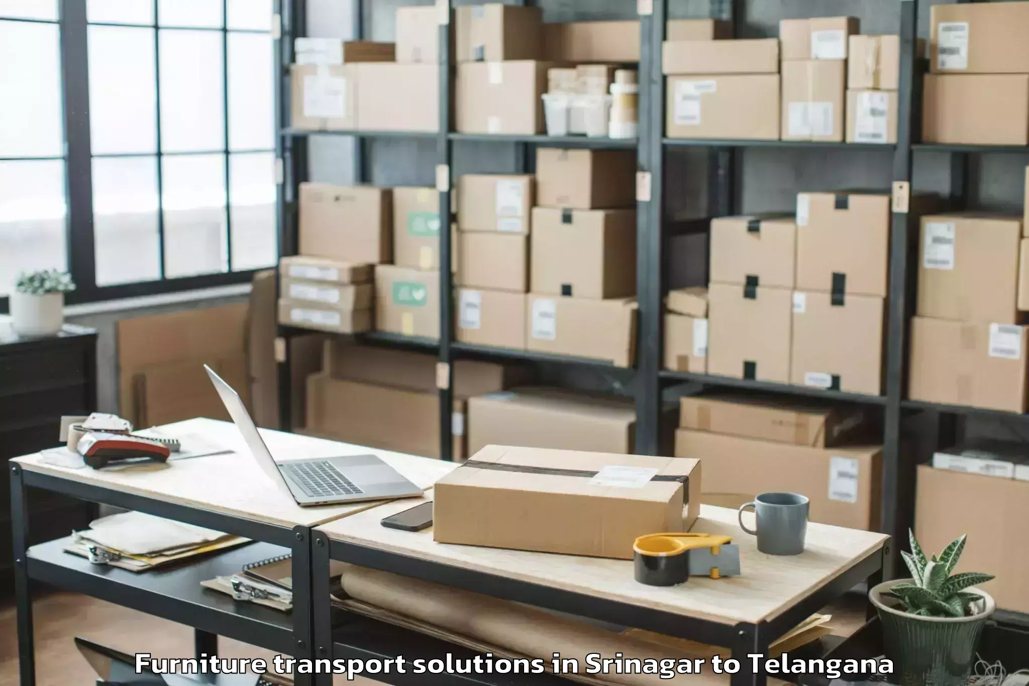 Trusted Srinagar to Kasipet Furniture Transport Solutions